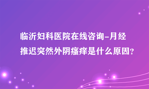 临沂妇科医院在线咨询-月经推迟突然外阴瘙痒是什么原因？