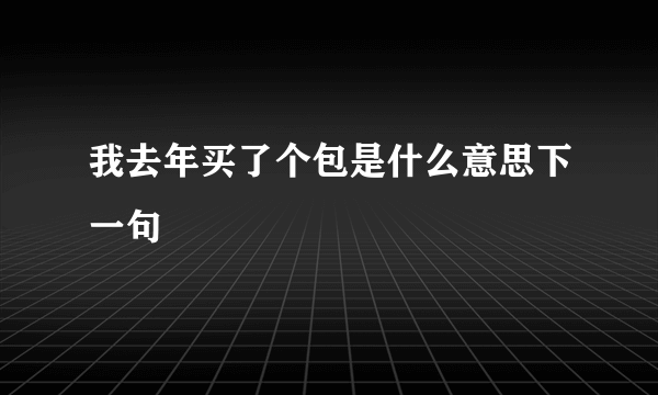 我去年买了个包是什么意思下一句