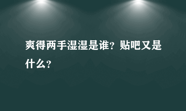 爽得两手湿湿是谁？贴吧又是什么？