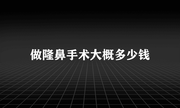 做隆鼻手术大概多少钱