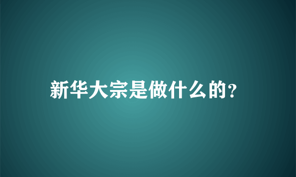 新华大宗是做什么的？