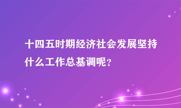 十四五时期经济社会发展坚持什么工作总基调呢？