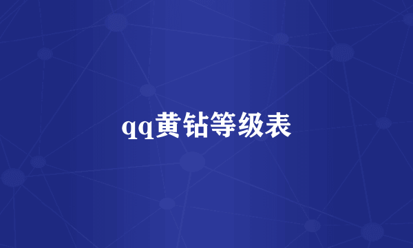 qq黄钻等级表