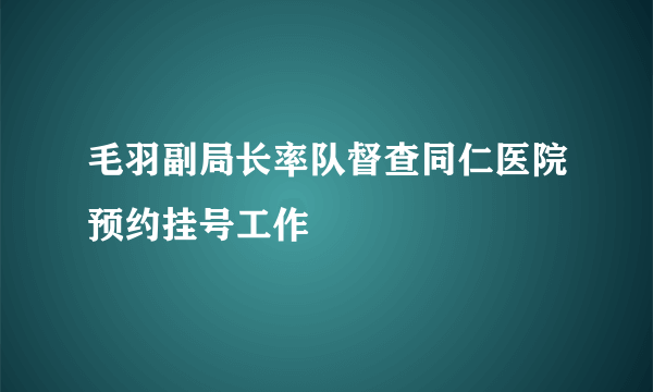 毛羽副局长率队督查同仁医院预约挂号工作