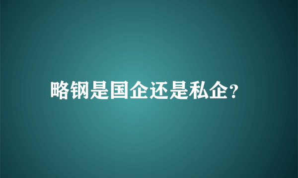 略钢是国企还是私企？