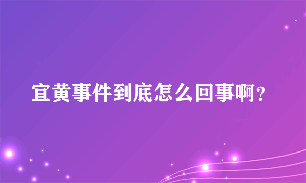 宜黄事件到底怎么回事啊？