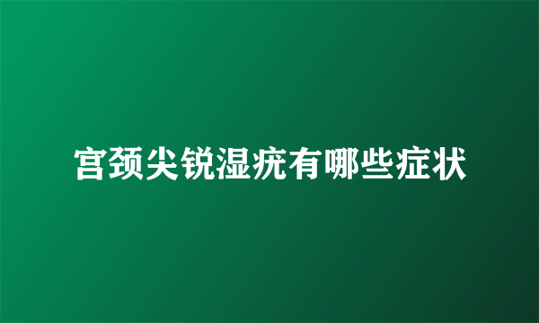 宫颈尖锐湿疣有哪些症状