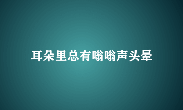 耳朵里总有嗡嗡声头晕