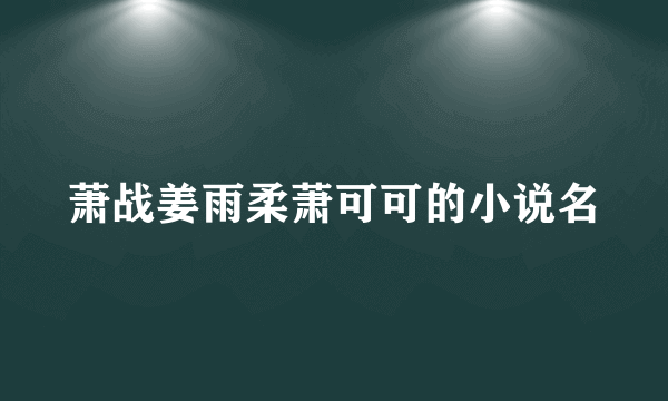 萧战姜雨柔萧可可的小说名