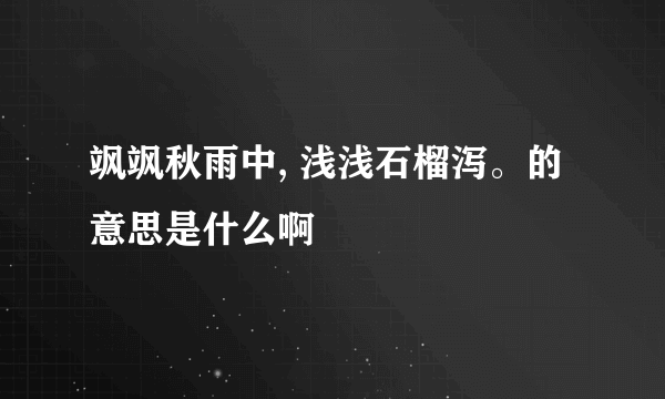 飒飒秋雨中, 浅浅石榴泻。的意思是什么啊