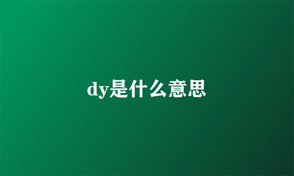 dy是什么意思