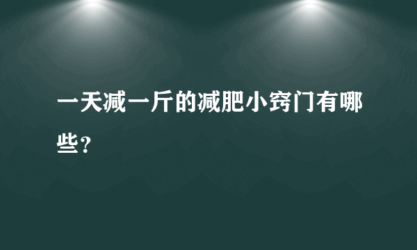 一天减一斤的减肥小窍门有哪些？