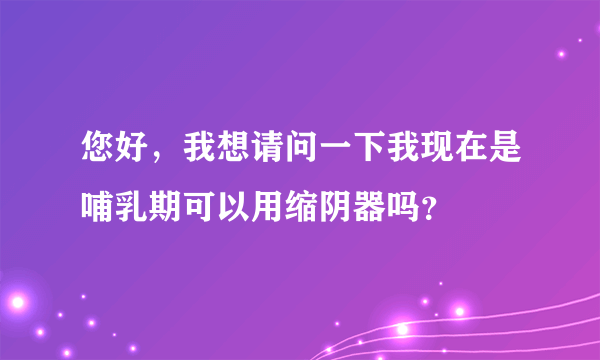 您好，我想请问一下我现在是哺乳期可以用缩阴器吗？