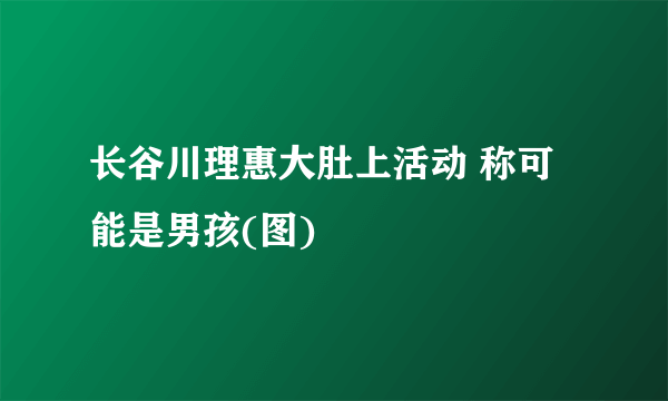 长谷川理惠大肚上活动 称可能是男孩(图)