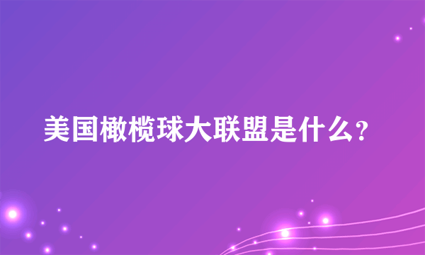 美国橄榄球大联盟是什么？