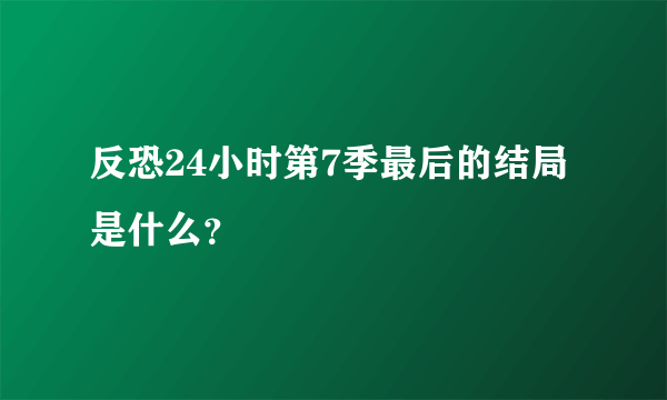 反恐24小时第7季最后的结局是什么？