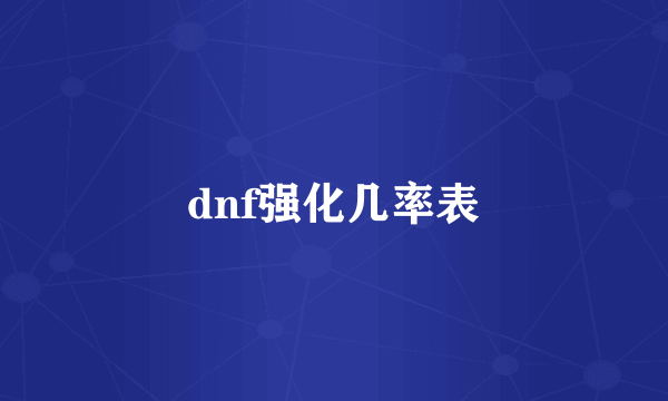 dnf强化几率表