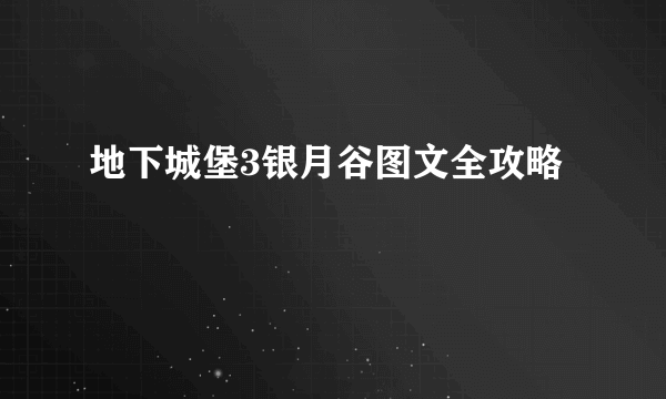 地下城堡3银月谷图文全攻略