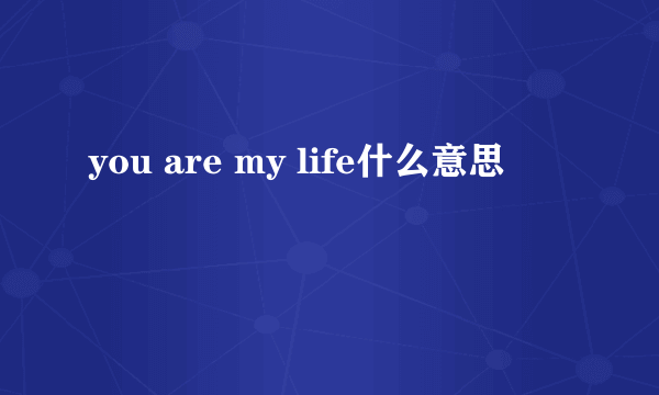 you are my life什么意思