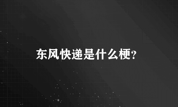 东风快递是什么梗？