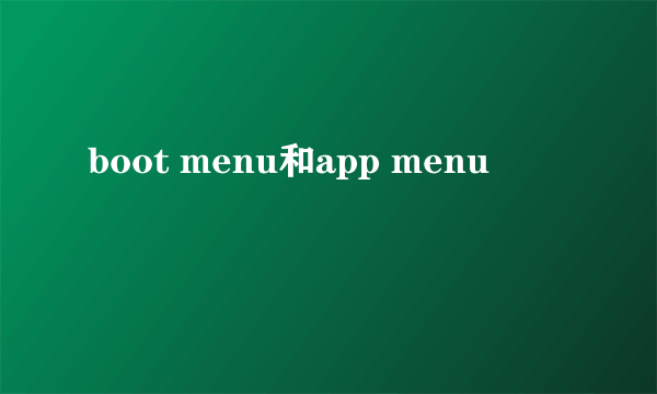 boot menu和app menu