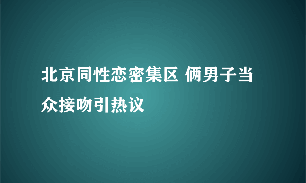 北京同性恋密集区 俩男子当众接吻引热议