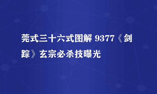 莞式三十六式图解 9377《剑踪》玄宗必杀技曝光