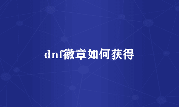 dnf徽章如何获得