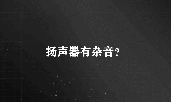 扬声器有杂音？