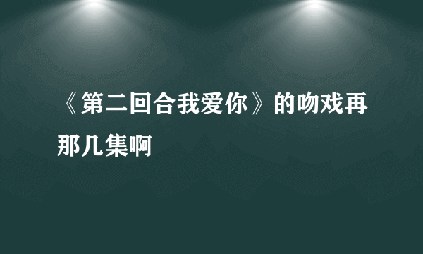 《第二回合我爱你》的吻戏再那几集啊