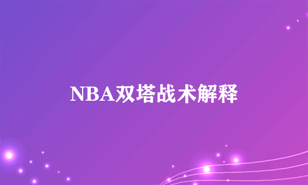 NBA双塔战术解释