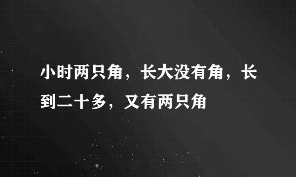 小时两只角，长大没有角，长到二十多，又有两只角