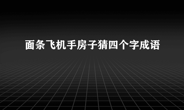 面条飞机手房子猜四个字成语