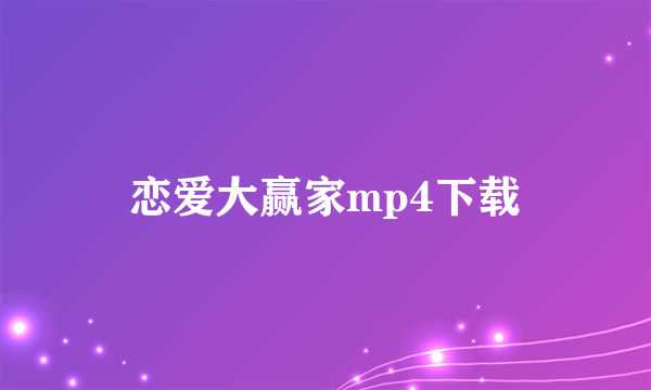 恋爱大赢家mp4下载