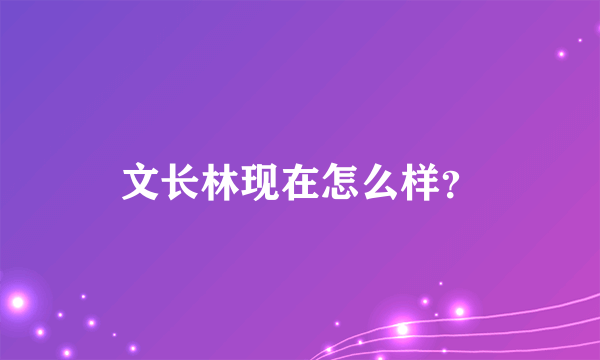 文长林现在怎么样？