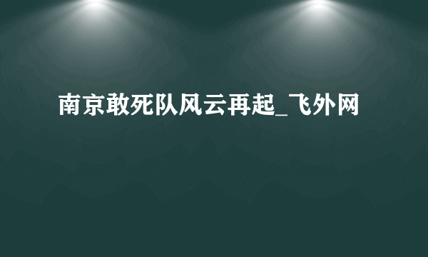 南京敢死队风云再起_飞外网