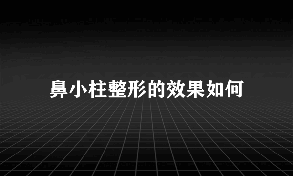 鼻小柱整形的效果如何