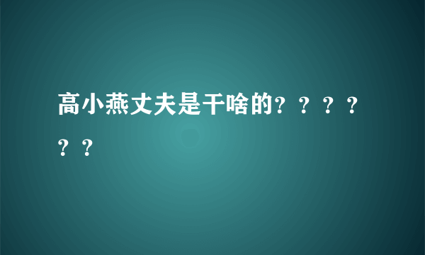 高小燕丈夫是干啥的？？？？？？