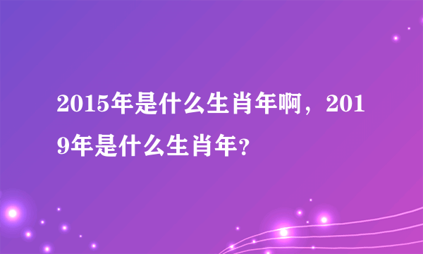 2015年是什么生肖年啊，2019年是什么生肖年？