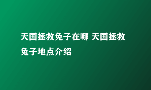 天国拯救兔子在哪 天国拯救兔子地点介绍