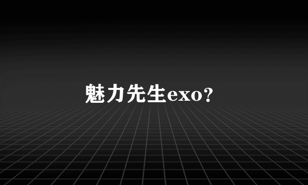 魅力先生exo？